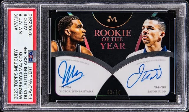 2023-24 Topps Victor Wembanyama/Jason Kidd Mercury Dual Autographs Black Refractor #VW-JK card image