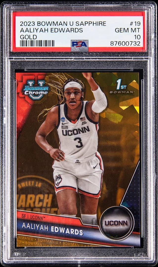 2023 Bowman Aaliyah Edwards U Sapphire Gold #19 card image