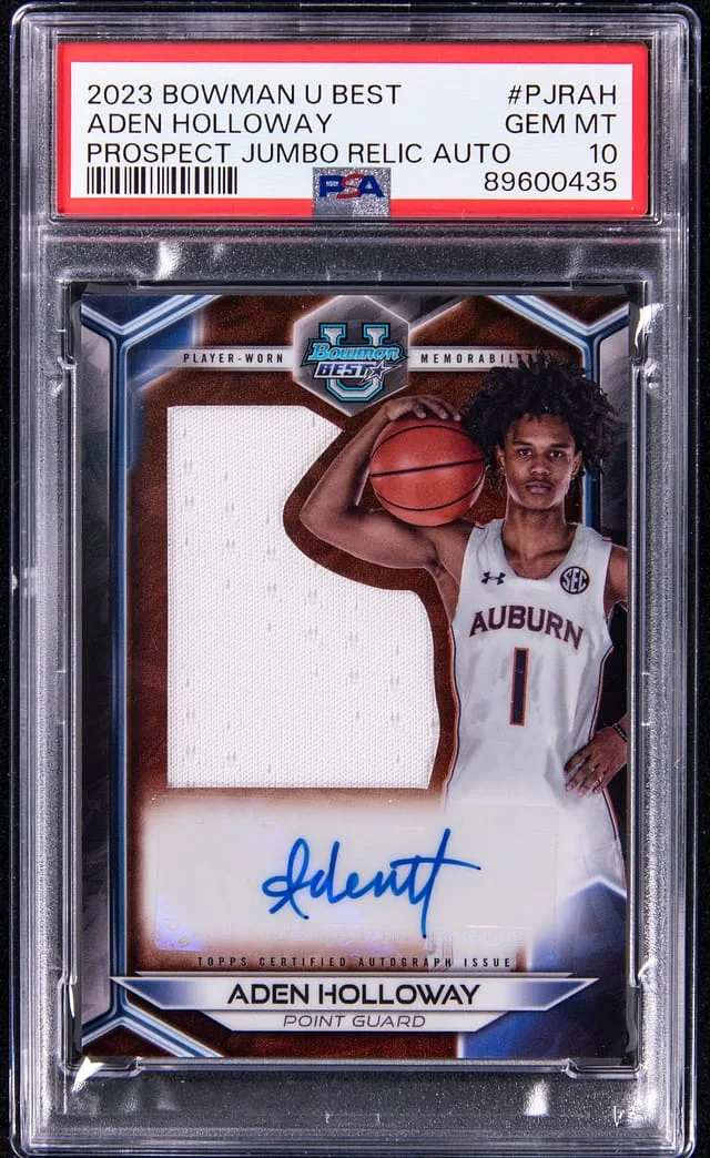 2023 Bowman Aden Holloway U Best Prospect Jumbo Relic Autograph #PJR-AH card image