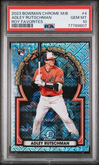 2023 Bowman Adley Rutschman Mega Box Chrome Roy Favorites #4 card image