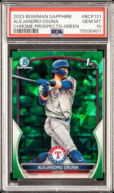 2023 Bowman Alejandro Osuna Sapphire Edition Chrome Prospects Green #BCP-131 card image