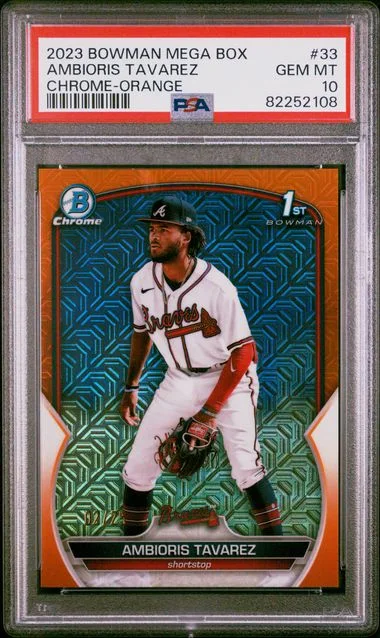 2023 Bowman Ambioris Tavarez Mega Box Chrome Orange #33 card image