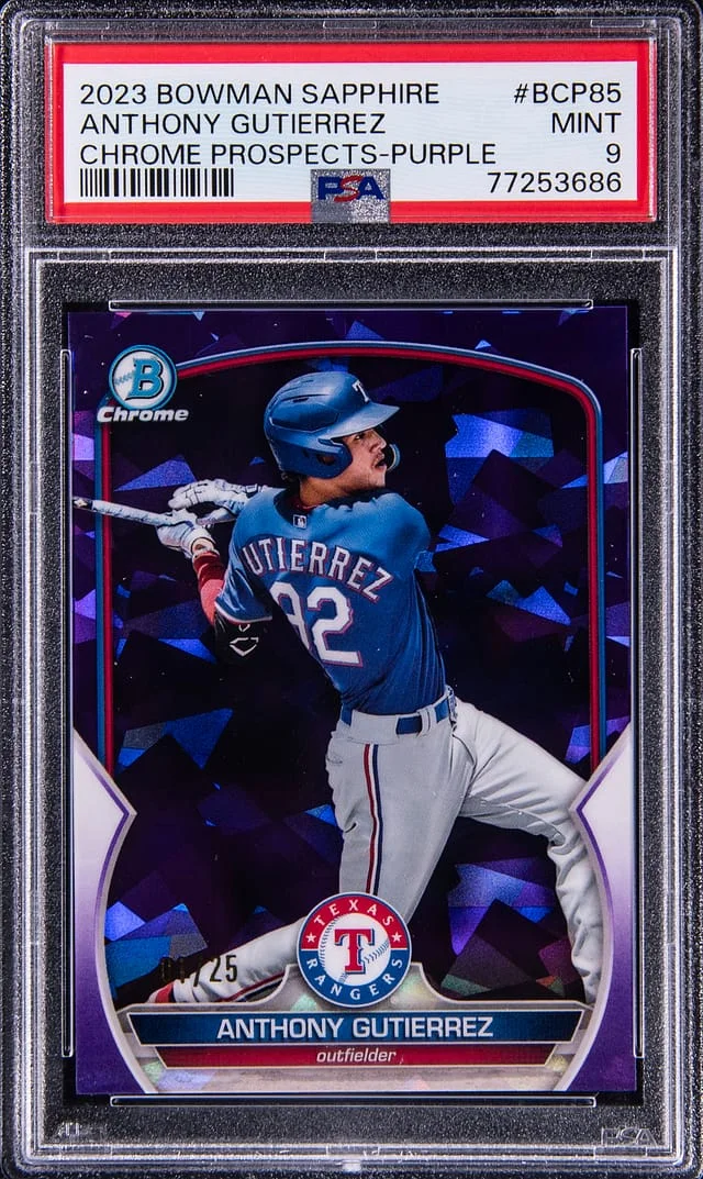 2023 Bowman Anthony Gutierrez Sapphire Chrome Prospects Purple #BCP85 card image