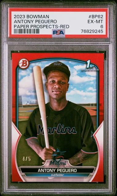 2023 Bowman Antony Peguero Paper Prospects Red #Bp62 card image