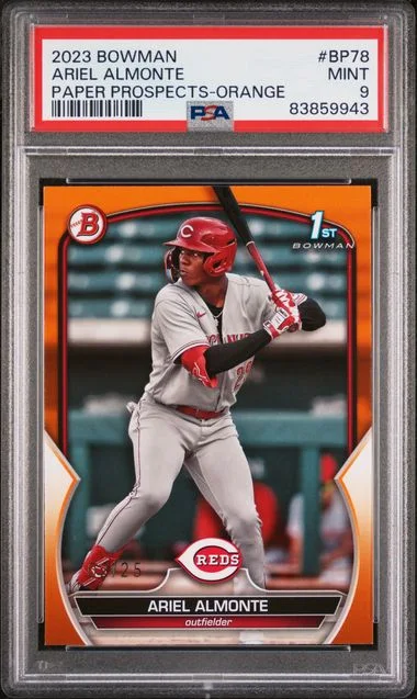 2023 Bowman Ariel Almonte Paper Prospects Orange #BP78 card image
