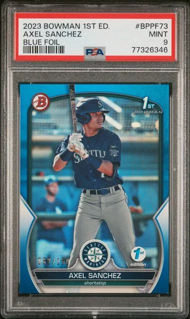 2023 Bowman Axel Sanchez 1st Edition Blue Foil #BPPF-73 card image