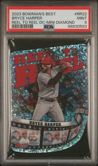 2023 Bowman Best Bryce Harper Reel To Reel Die-Cuts Mini Diamond #RR22 card image
