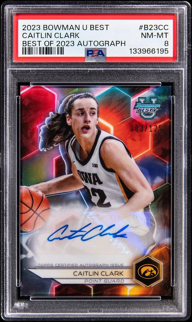 2023 Bowman Best Caitlin Clark of 2023 Autograph #B23-CC card image