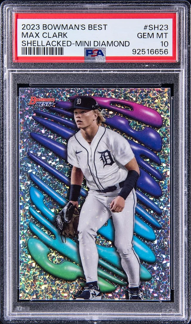 2023 Bowman Best Max Clark Shellacked Mini Diamond #SH23 card image