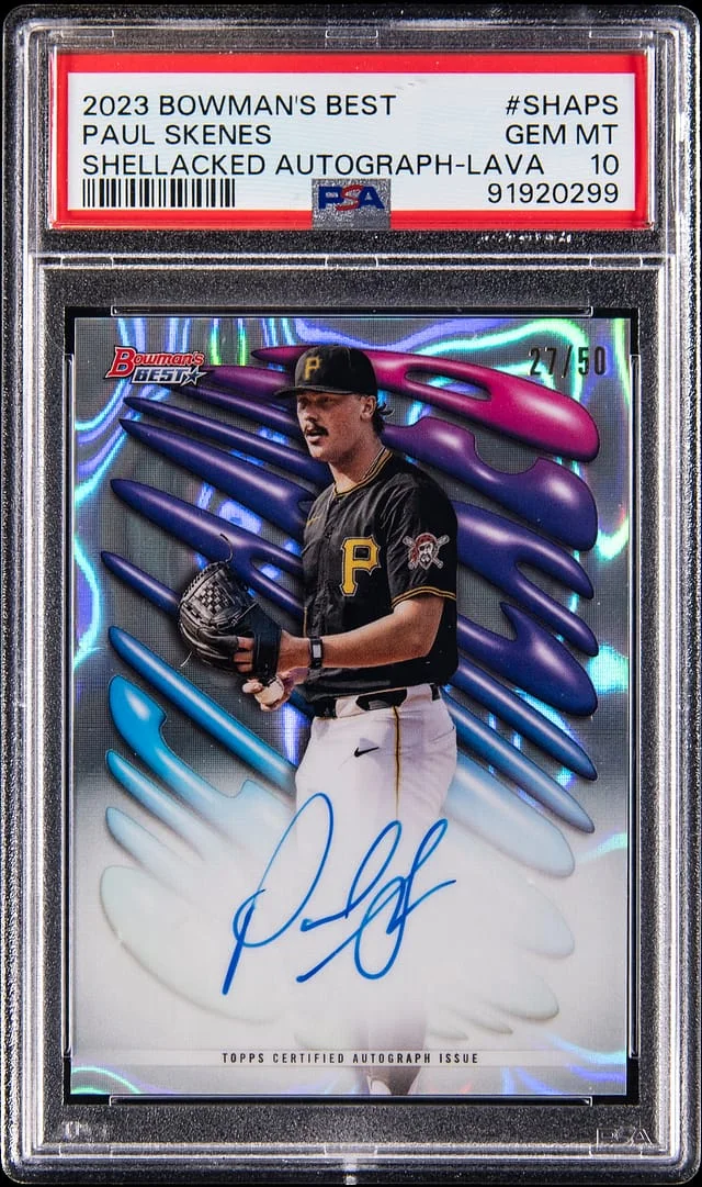 2023 Bowman Best Paul Skenes Shellacked Autograph Lava #SHA-PS card image