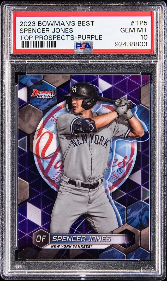 2023 Bowman Best Spencer Jones Top Prospects Purple #TP-5 card image