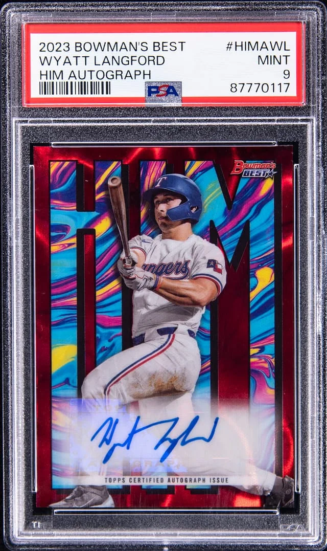 2023 Bowman Best Wyatt Langford HIM Autographs #HIMA-WL card image