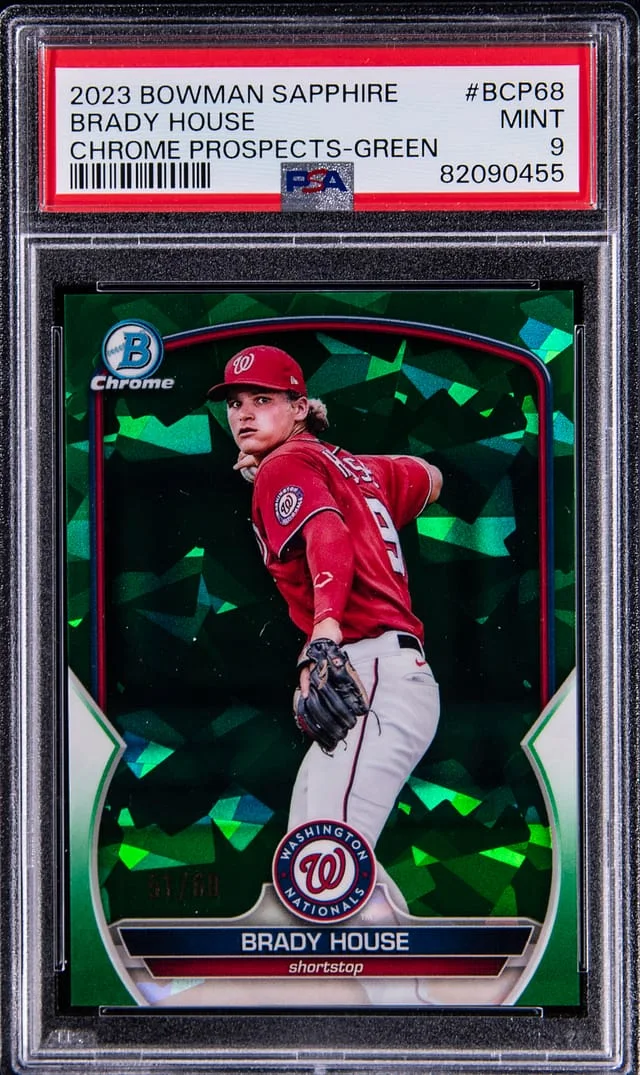 2023 Bowman Brady House Sapphire Chrome Prospects Green #BCP-68 card image