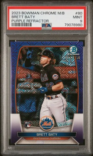 2023 Bowman Brett Baty Mega Box Chrome Purple Refractor #80 card image