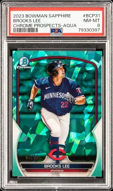 2023 Bowman Brooks Lee Sapphire Edition Chrome Prospects Aqua #BCP31 card image