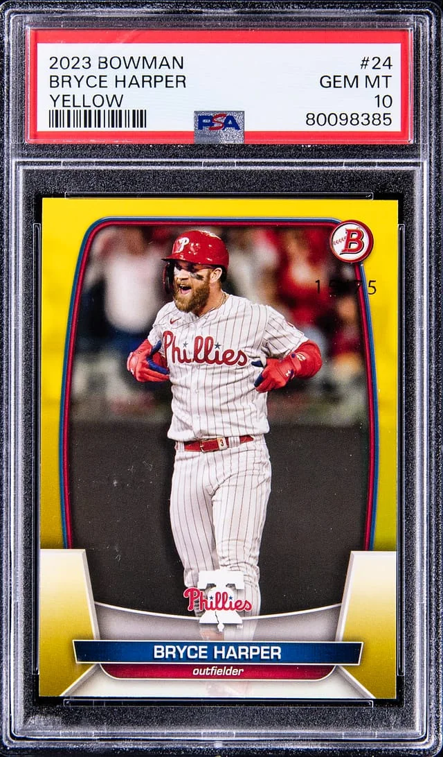 2023 Bowman Bryce Harper Yellow #24 card image