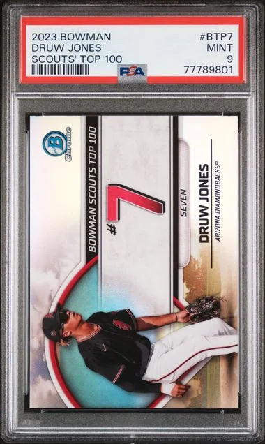 2023 Bowman Btp7 Druw Jones Scouts' Top #100 card image