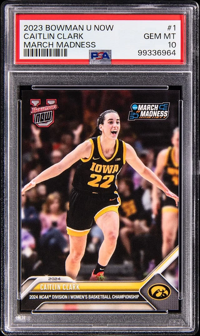 2023 Bowman Caitlin Clark U Now March Madness #1 card image