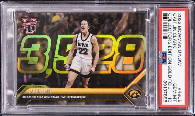 2023 Bowman Caitlin Clark U Now Collector's Edition Gold Foil #49CE card image
