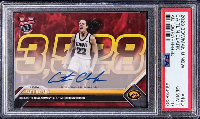 2023 Bowman Caitlin Clark U Now Autographs Red #49D card image