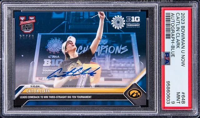 2023 Bowman Caitlin Clark U Now Autograph Blue #64B card image