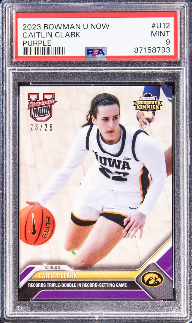 2023 Bowman Caitlin CLark U Now Purple #U12 card image