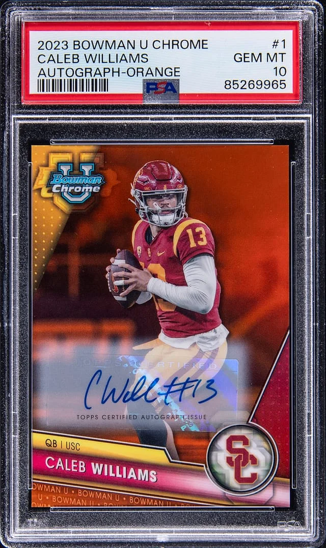 2023 Bowman Caleb Williams U Chrome Autographs Orange #1 card image