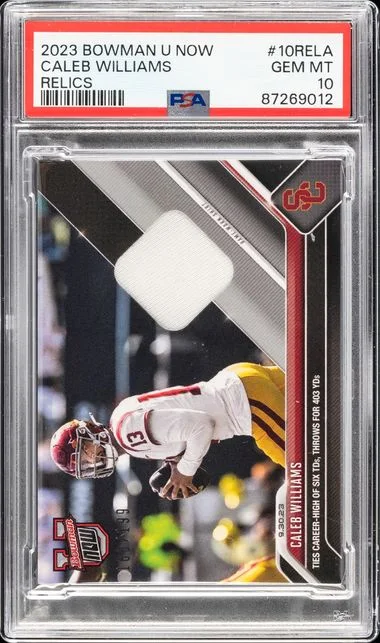 2023 Bowman Caleb Williams U Now Relics #10RELA card image