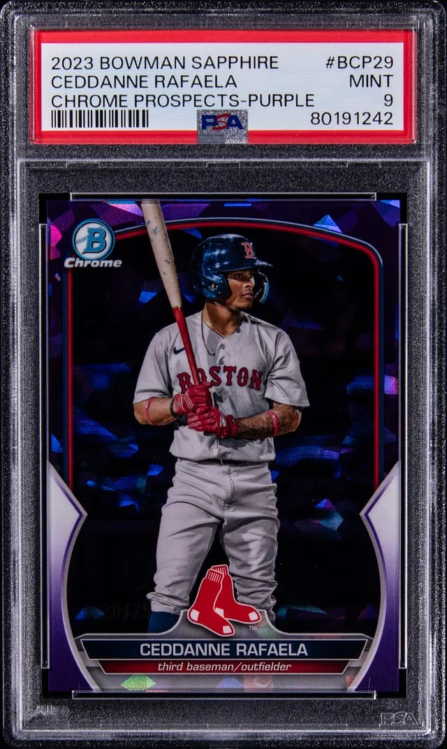 2023 Bowman Ceddanne Rafaela Sapphire Chrome Prospects Purple #BCP-29 card image