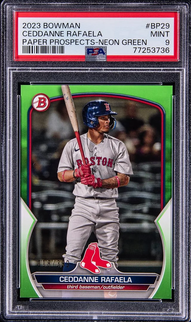 2023 Bowman Ceddanne Rafaela Paper Prospects Neon Green #BP29 card image