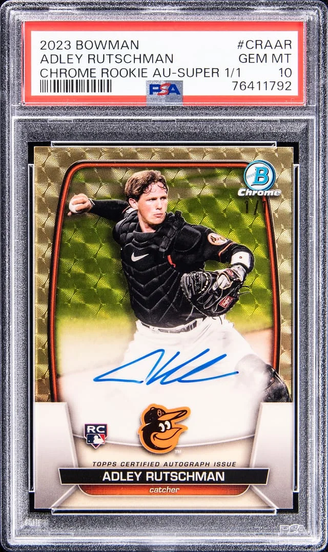 2023 Bowman Chrome Adley Rutschman Autographs SuperFractor #CRA-AR card image
