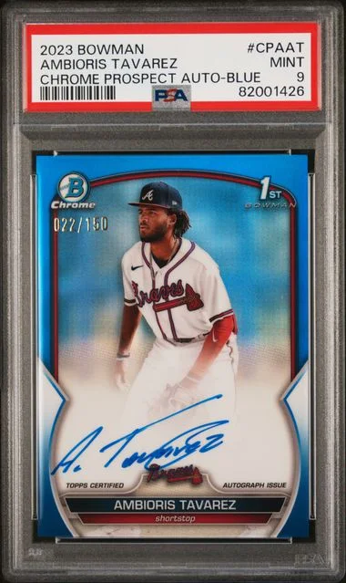 2023 Bowman Chrome Ambioris Tavarez Prospect Autographs Blue #CPA-AT card image