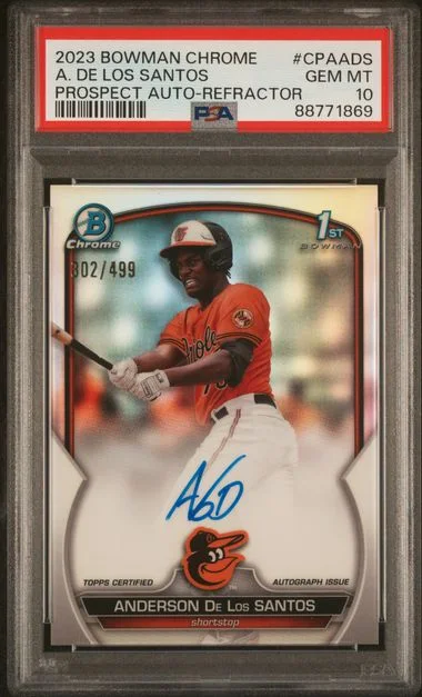 2023 Bowman Chrome Anderson De Los Santos Prospect Autographs Refractor #CPA-ADS card image