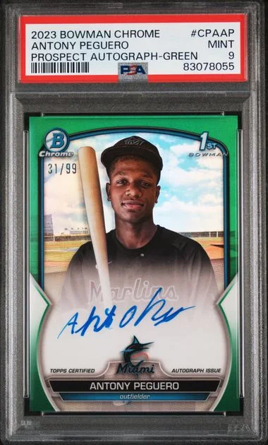 2023 Bowman Chrome Antony Peguero Prospect Autographs Green #CPA-AP card image