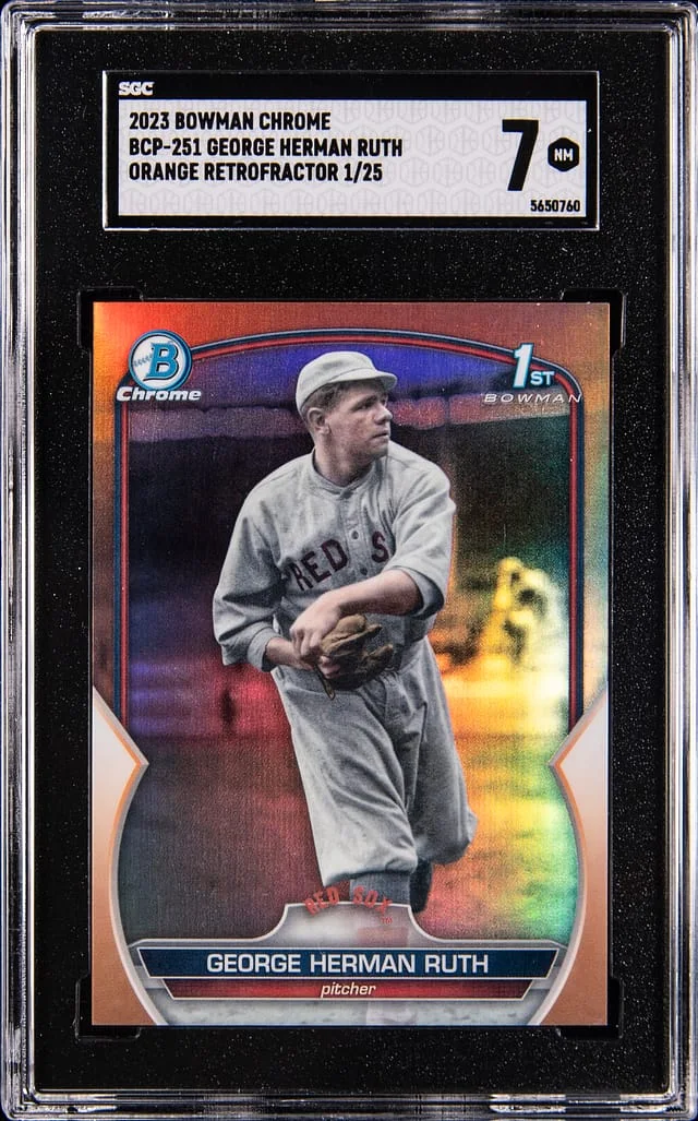 2023 Bowman Chrome Babe Ruth Orange Retrofractor #BCP-251 card image