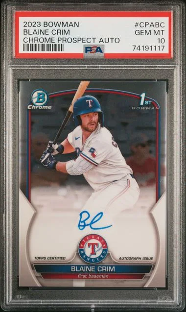 2023 Bowman Chrome Blaine Crim Prospect Autographs #CPA-BC card image