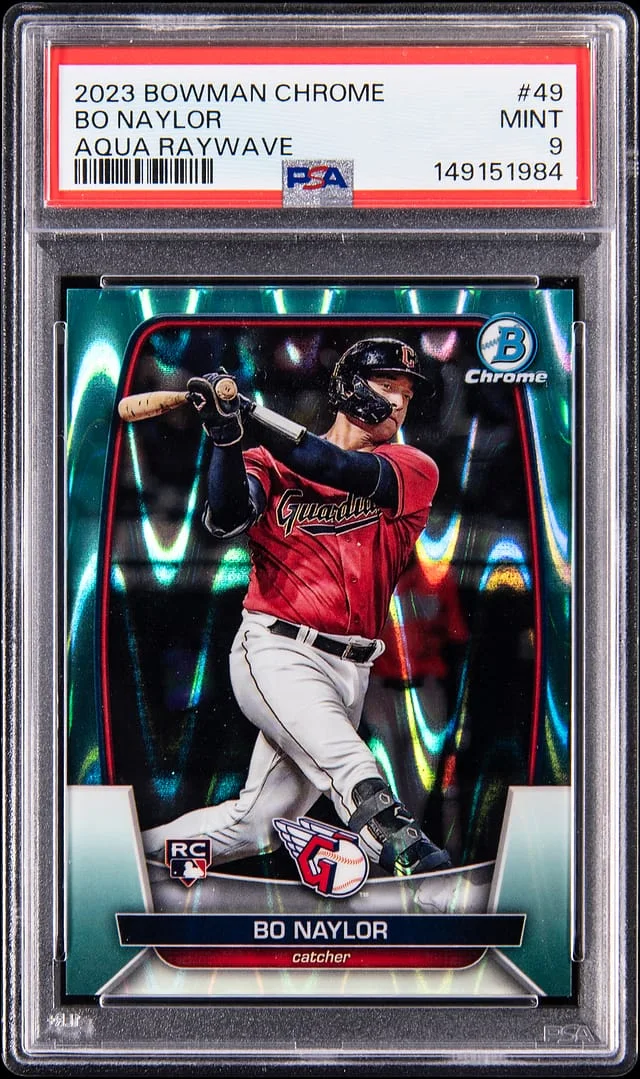 2023 Bowman Chrome Bo Naylor Aqua RayWave Refractor #49 card image