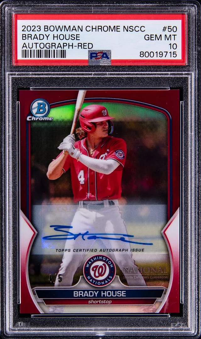 2023 Bowman Chrome Brady House National Autograph-Red #50 card image