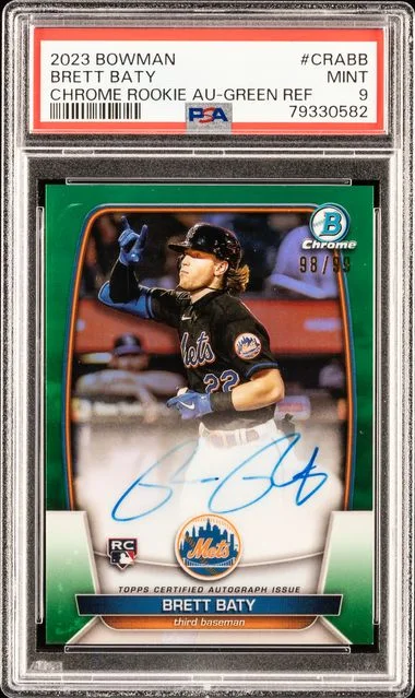2023 Bowman Chrome Brett Baty Autographs Green Refractor #CRA-BB card image