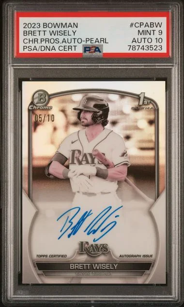 2023 Bowman Chrome Brett Wisely Prospect Autographs Pearl #CPABW card image