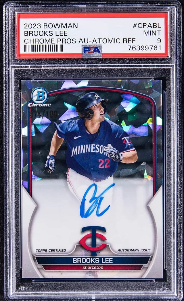 2023 Bowman Chrome Brooks Lee Prospect Autograph Atomic Refractor #CPABL card image