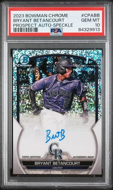 2023 Bowman Chrome Bryant Betancourt Prospect Autographs Speckle #CPA-BB card image