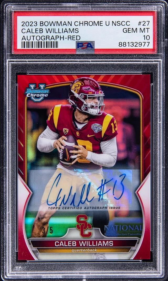 2023 Bowman Chrome Caleb Williams U NSCC Autograph Red #BU-27 card image