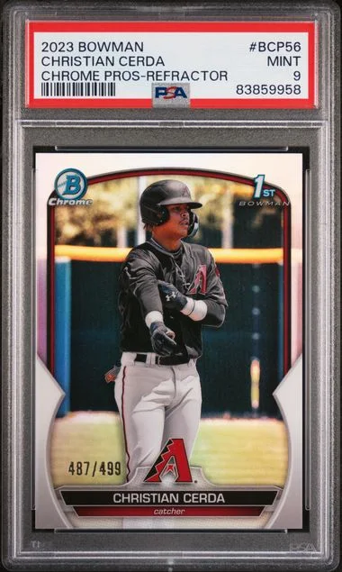 2023 Bowman Chrome Christian Cerda Refractor #BCP56 card image