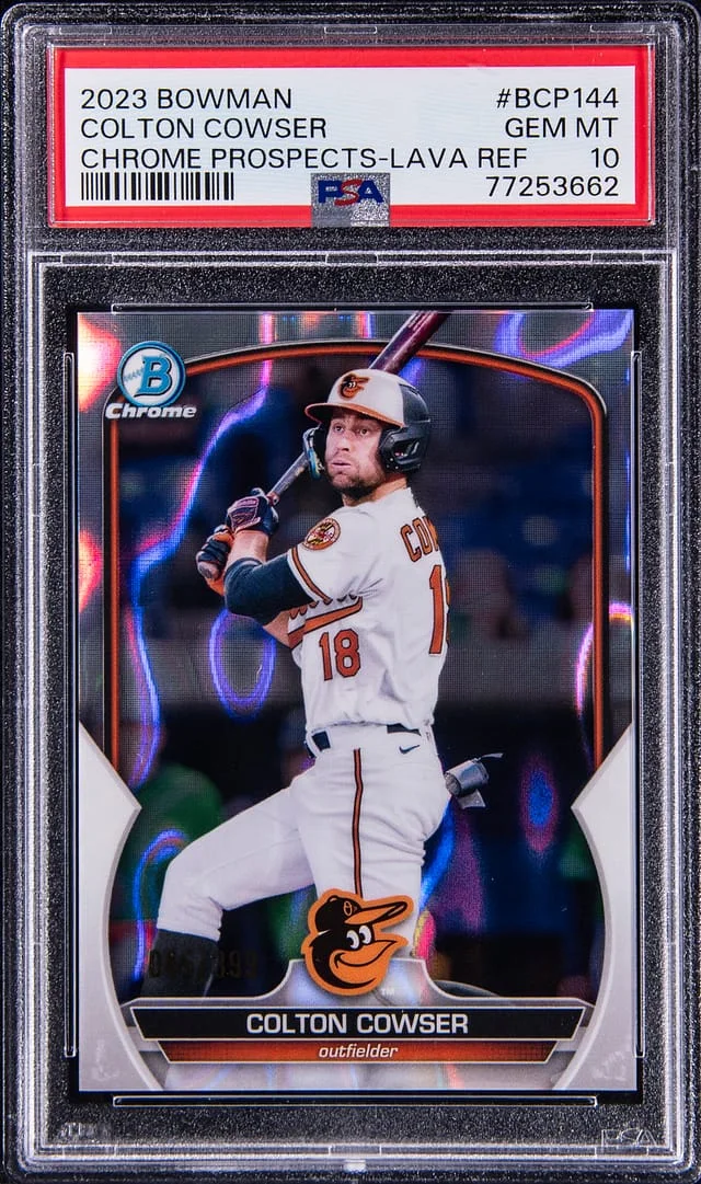 2023 Bowman Chrome Colton Cowser Prospect Lava Refractor #BCP144 card image