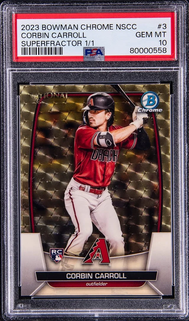 2023 Bowman Chrome Corbin Carroll NSCC SuperFractor #MLB-3 card image