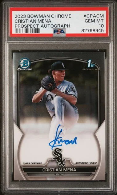 2023 Bowman Chrome Cristian Mena Prospect Autographs #CPACM card image