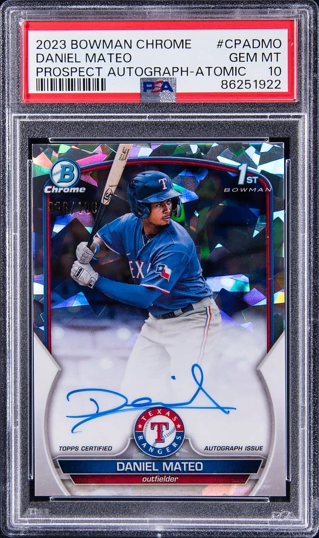 2023 Bowman Chrome Daniel Mateo Prospect Autograph Atomic #CPA-DMO card image