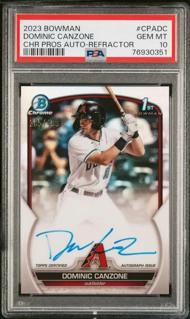 2023 Bowman Chrome Dominic Canzone Prospect Autographs #CPADC card image