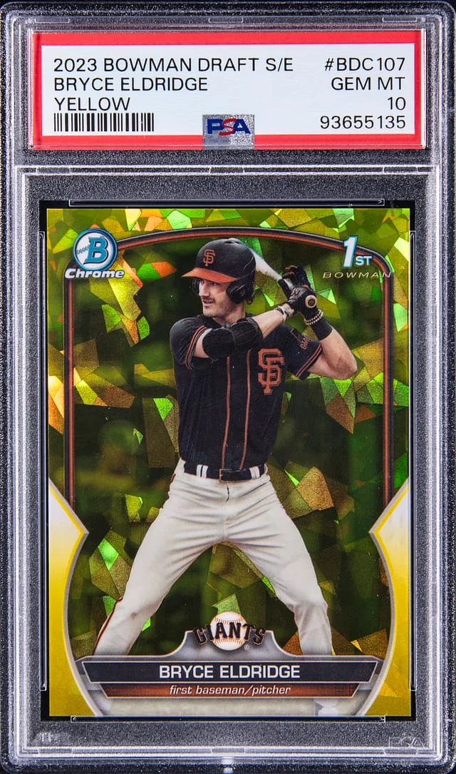 2023 Bowman Chrome Draft Bryce Eldridge Sapphire Edition Yellow #BDC107 card image